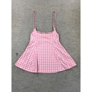 Chocolate Mini Dress Womens Large Pink Gingham Sleeveless Casual Spaghetti Strap